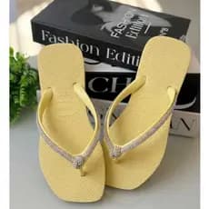 Chinelo Strass Prata Vária Cores Dia a Dia Conforto Absoluto