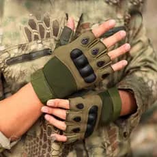 Par de Luva Tática Meio Dedo para Motociclistas Motoqueiros com Grip Proteção Ultra Resistente