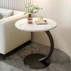 Mesa Decorativa Lateral Canto Redonda Apoio Sofá Cama Multiuso