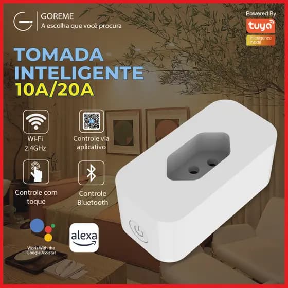 Tomada Inteligente Wi-fi 10A~20A Bivolt Alexa | Google - Com e Sem Medição | Controle por Aplicativo