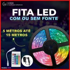 15M Fita LED 3528 SUPER LED ULTRA RGB 12V 300 LEDS | 16 CORES IP20 Com ou Sem Fonte