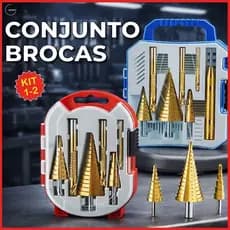 Conjunto de Brocas Maleta 3 Peças a 7 Peças Broca de Titânio Alta Durabilidade