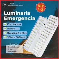 Luminária Emergência Lampada 30 ou 60 Leds Recarregável Bivolt Luz Branca Fria