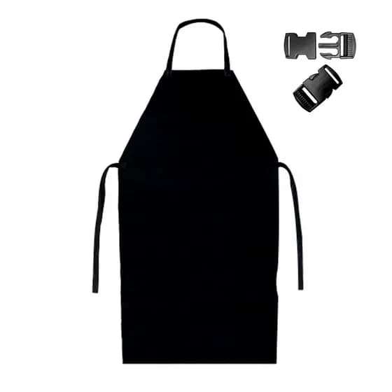Avental Pvc Cozinha Impermeável Preto Açougue C/ Engate