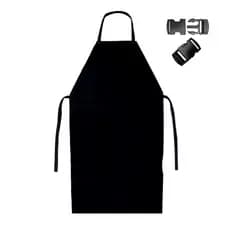 Avental Pvc Cozinha Impermeável Preto Açougue C/ Engate