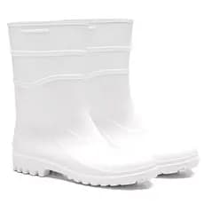 Bota Galocha Branca Pvc Limpeza Impermeável Antiderrapante