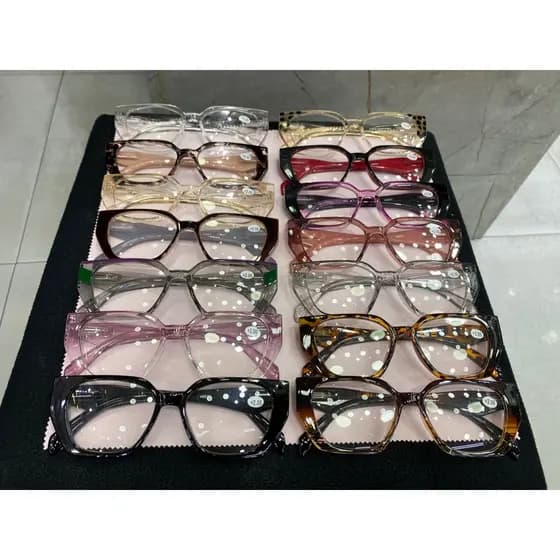 Óculos com grau pra perto leitura H9521 gatinho hexagonal quadrado armacao grosso feminino