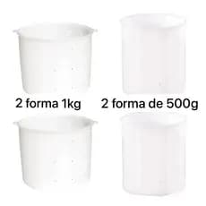 Jogo 4 Formas de Queijo Minas Frescal Especial de 2 de 1 kg e 2 de 500g