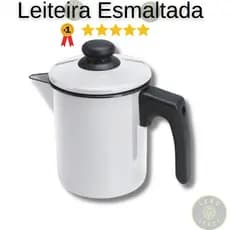 Leiteira Esmaltada Ágata 900ml c/ Tampa e Bico Metallouça
