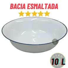 Bacia Esmaltada Branca Tamanho 40 Bacia Esmaltada Retro 10l