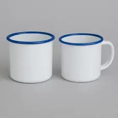 KIT 2 Caneca Esmaltada BRANCA 350ML Retrô Café chá Roça Fazenda Branca Retrô agata Vintage atoxica