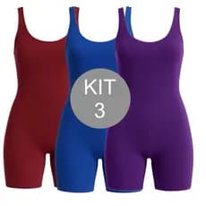 Kit 3 Macaquinhos Fitness Costas Abertas Academia Treino