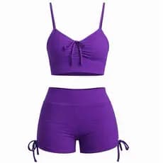 Conjunto Fitness Feminino Short Curto Cintura Alta Top Alcinha Regulagem