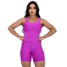 Macaquinho Fitness Feminino Costas Abertas Sem Bojo Suplex Meia Coxa Tamanho Único 36 ao 42