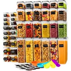 Potes Herméticos Porta Mantimento Kit 42 Organizador Armário Despensa Cozinha Alimentos Transparente