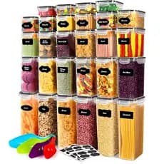Potes Herméticos Porta Mantimento Kit Organizador Armário Despensa Cozinha Alimentos Transparente