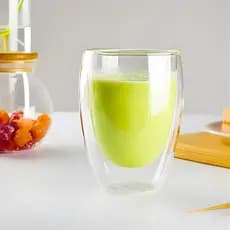 Copo de Vidro Duplo 350ml Parede Dupla Térmico para Chá Café Suco Capuccino Dolce Gusto Moderno