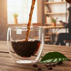 Copo de Vidro Duplo 80ml Parede Dupla para Chá Café Expresso Suco Capuccino Dolce Gusto Moderno