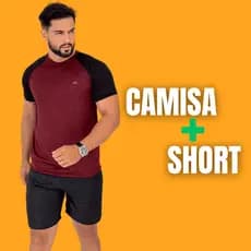 Kit Masculino Camisa + Bermuda Costura Reforçada Pronta Entrega Camisa Masculina Short Tactel Grosso