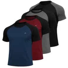 Kit 4 Camisa Masculina Manga Curta Camiseta Masculina  Dry Fit Blusa Masculina Academia Treino