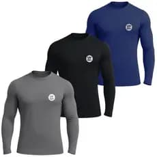 Kit 3 Camisas Térmicas Masculinas Proteção UV50+ Camiseta Masculina Premium Manga Longa Praia Treino