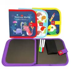 6 Páginas Apagáveis Pintura Escrita Quadro De Desenho Preto Livros Para Colorir Kids Montessori Brinquedos Educativos Crianças Presentes