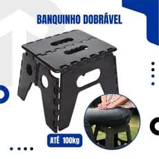 Banquinho Banqueta Dobrável Com ou Sem Encosto De Plástico Portátil Reforçado Para Viagem Até 100kg - 1/2 Peças