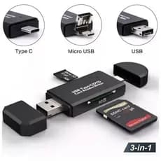 Adaptador Otg Tipo C / V8 Leitor De Cartão Sd EMicro Sd