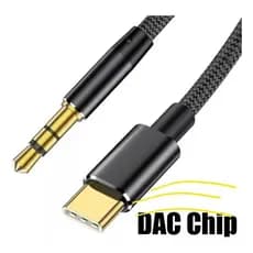 Cabo Auxiliar Tipo C Para P2 Macho Com Chip Dac