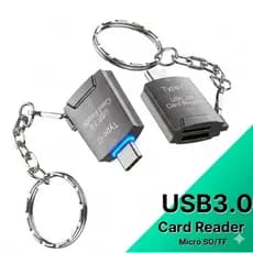 Leitor de Cartão TF OTG USB-C 3.0 - Alta Velocidade 5Gbps em Liga de Zinco