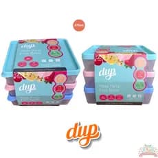Porta Frios Dublin Transparente com Tampa Hermética Colorida Dup 475ml 3 Peças Microondas BPA Free