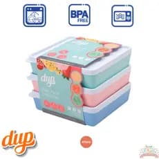 Kit com 3 Porta Frios Dublin Color 475ml Potes Herméticos Dup Microondas BPA Free