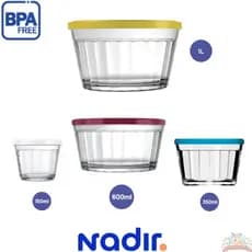 Tigela de Vidro Americana com Tampa Pote Bowl Nadir Figueiredo