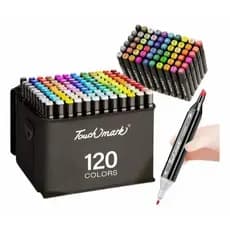 🎨 Kit Caneta Marcador Artístico Dupla Ponta com Estojo – 24 até 120 Cores Vibrantes p/ Desenho e Lettering