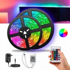 Fita LED RGB 3528 5m – 16 Cores + Controle Remoto | À Prova D'Água IP65 | Shopee Oficial