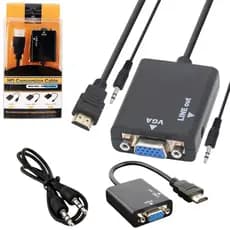 Cabo Conversor Adaptador Hdmi Para Vga Com Saída P2 Áudio - Cabo HDMI 3,5,10,15 Metros 2.0 4K 3D Ultra Full HD Blindado