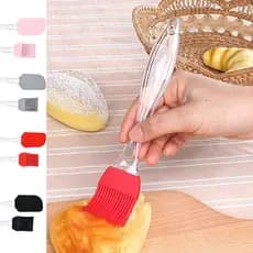 Pincel e Pão Duro Culinário de Silicone com Cabo Transparente Plástico 23cm MIMI