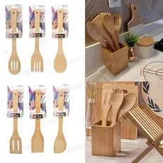 Utensílio Culinário em Bambu Colher Espátula Garfo MIMI