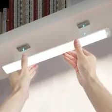 Lâmpada noturna LED com sensor de movimento sem fio USB recarregável para lâmpada de armário de cozinha
