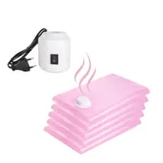 5 Saco À Vácuo Perfumado Rosas Organizador + Bomba Elétrica 110V ou 220V