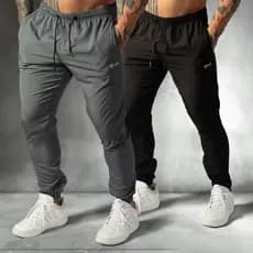 Kit 2 Calças Jogger Tactel Com Elastano Masculino Dry Fit Academia Treino e Corrida