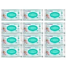 Kit C12 Toalha Umedecida Baby Algodão e Água C50