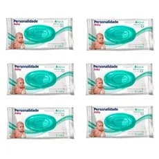 Kit 6 Toalhas Umedecidas Algodão e Água com 50 Personalidade