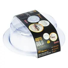 Porta Bolo 23,0 cm Plástico Transparente Cristal Linha Premium