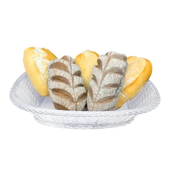 Porta Pão Oval Trança Cristal Linha Premium