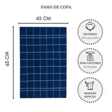 Kit 8 Panos de Prato Para Cozinha Atoalhado Listrado em Algodão - (45x65cm) 100% Algodão