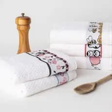 Kit 10 Peças Pano de Copa Jacquard Classico 100%  Atoalhado Felpudo Grosso Algodão