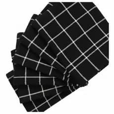 Conjunto com 4 Panos de Prato Gourmet Preto 45x60cm – Algodão Premium 100% Algodão
