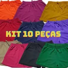 KIT 10 SHORTS Duna Feminino 🔥OFERTA🔥 com Bolso Verão Leve Atlético Cores Variadas