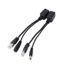 Par De Cabo Adaptador Poe Rj45 12v 2a Ethernet Até 30metros